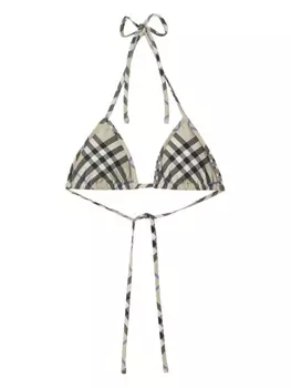 Топ бикини с треугольными чашками Burberry, бежевый