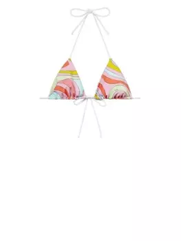 Топ бикини с треугольными чашками и принтом Marmo PUCCI, розовый