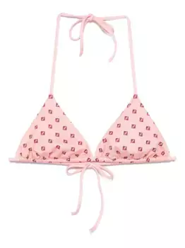 Топ бикини с треугольными чашками и логотипом FENDI, розовый