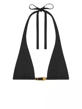 Топ бикини с вырезом халтер Versace, черный