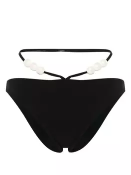 Топ бикини с вырезом халтура из бисера Magda Butrym, черный