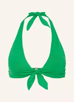 Топ бикини с вырезом на шее, пляжный клуб, однотонные Lauren Ralph Lauren, зеленый