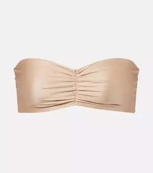 Топ бикини с защипами Ava Jade Swim, Beige Sheen