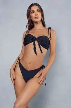 Топ бикини с завязками на плечах и бантом MISSPAP, черный