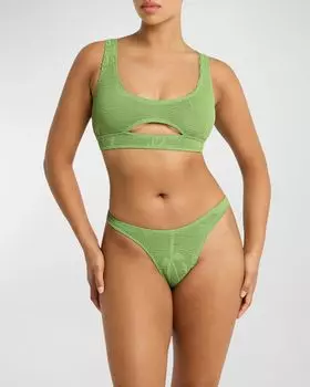 Топ бикини Sasha Palm Tree bond-eye swim, цвет Matcha Palm