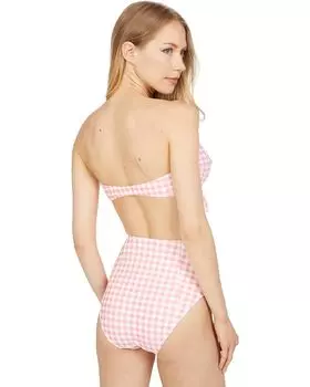 Топ бикини Southern Tide Gingham Bandeau Bikini Top, цвет Conch Shell