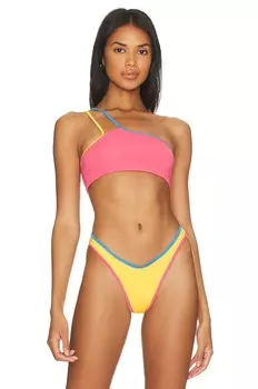 Топ бикини Stone Fox Swim Ibiza, цвет Sunset Pink Colorblock