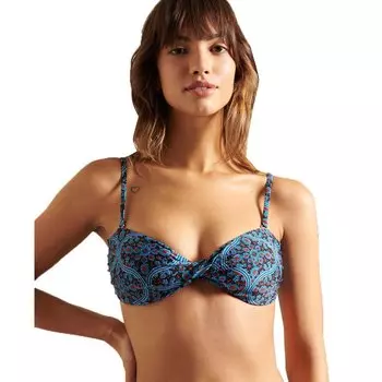 Топ бикини Superdry Boho Twist Bandeau, синий