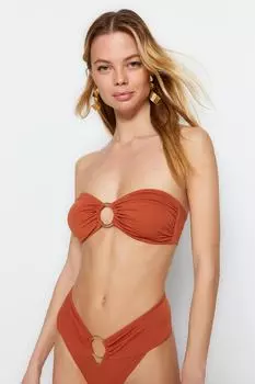 Топ-бикини Trendyol Tile без бретелек с аксессуарами
