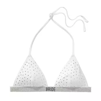 Топ бикини Victoria's Secret Swim Bride Shine Triangle, белый