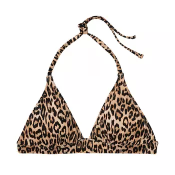 Топ бикини Victoria's Secret Swim Mix & Match Removable Push-Up Halter Smooth, леопардовый