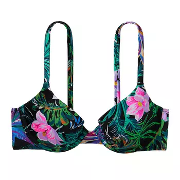 Топ бикини Victoria's Secret Swim Mix & Match Icon Push-Up Smooth, черный тропический