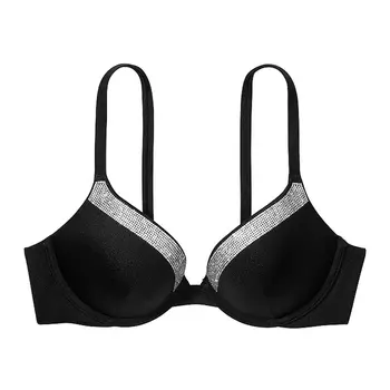 Топ бикини Victoria's Secret Swim Very Sexy Shine-Trim Push-Up, черный