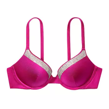 Топ бикини Victoria's Secret Swim Very Sexy Shine-Trim Push-Up, малиновый
