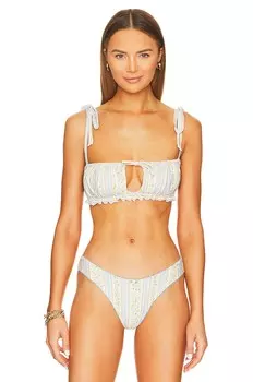 Топ бикини WeWoreWhat Ruffle, цвет Floral Stripes