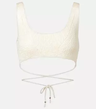 Топ бикини вязаный с пайетками Alma Bananhot, Butter Cream Sequin Knit