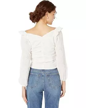 Топ Bishop + Young Ruche Front Ruffle Top, цвет Shell