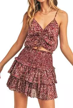 Топ Blaze Smocked Tank Top в красном цвете RESET by Jane