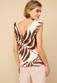 Топ BLEND RUFFLE SLEEVE PETITE Next, коричневый