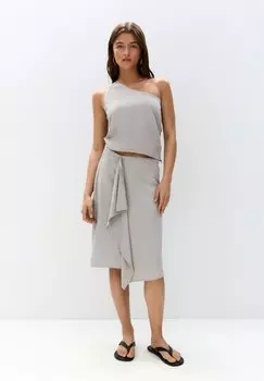 Топ Blouse PULL&BEAR, серый