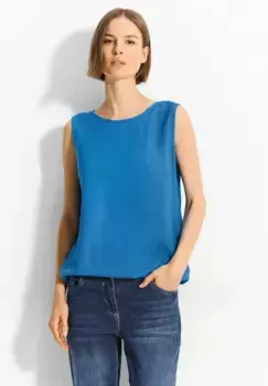 Топ-блузка Cecil, выполненная из мягкой вискозы, синий