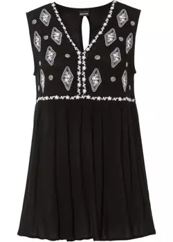 Топ блузки с вышивкой Bodyflirt, черный