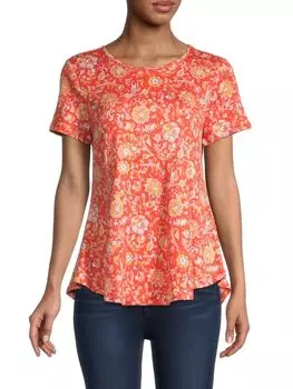 Топ Bobeau с цветочным принтом, красный / оранжевый