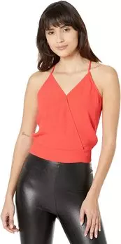 Топ bobi Los Angeles T-Back Surplice Cami in Luxe Crepe, красный