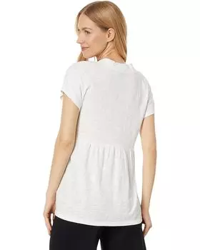 Топ bobi Los Angeles V-Neck Short Sleeve Tier Top, кремовый