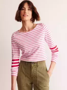 Топ Boden Ella Breton Stripe, цвет ivory/pink