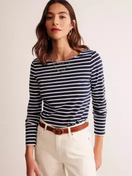 Топ Boden Ella Breton Stripe Long Sleeve, цвет navy/ivory