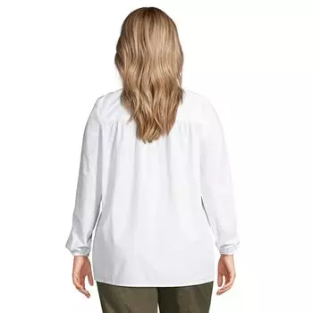 Топ больших размеров из поплина в крестьянском стиле Lands' End Lands' End