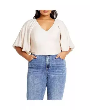 Топ больших размеров «пета» CITY CHIC, бежевый