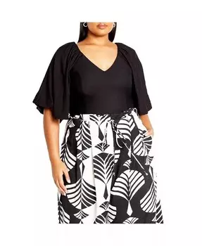 Топ больших размеров «пета» CITY CHIC, черный