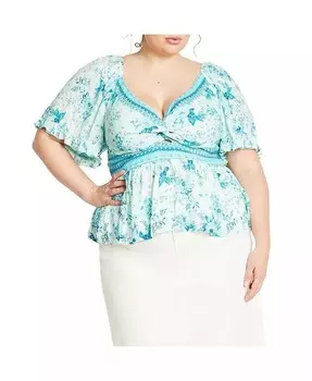 Топ больших размеров Pretty Thing CITY CHIC, зеленый