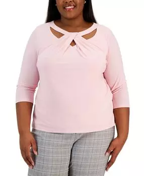 Топ больших размеров с круглым вырезом Kasper, мульти