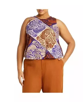 Топ больших размеров с принтом Amara CITY CHIC, мультиколор