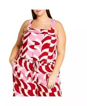 Топ больших размеров с принтом Mystic CITY CHIC, мультиколор