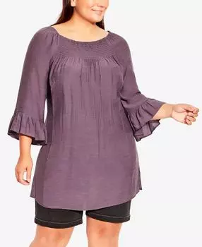 Топ больших размеров с расклешенными рукавами 3/4 Avenue