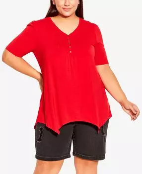 Топ больших размеров Sharkbite с v-образным вырезом Avenue