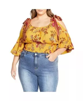 Топ больших размеров "Венеция" CITY CHIC, желтый