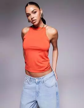 Топ-борцовка ASOS DESIGN облегающего красного цвета - RED