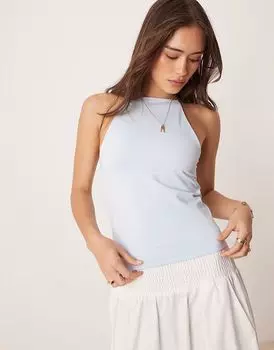 Топ-борцовка ASOS DESIGN облегающего кроя светло-голубого цвета - LBLUE