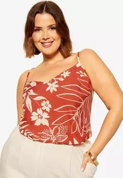 Топ BORDER STRAPPY, REGULAR FIT Curves Like These, красный