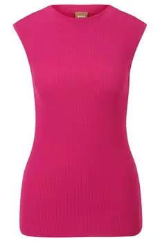 Топ Boss Sleeveless Mock-neck With Ribbed Structure, розовый