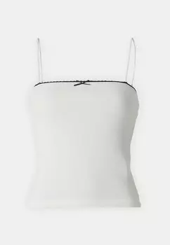 Топ BOW STRAP SINGLET Gina Tricot, кремовый