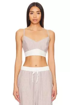 Топ-Бралетт из полосатого поплина Monrow, мультиколор