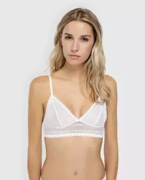 Топ-бралетт Mesh Dkny с кружевом, белый