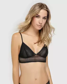 Топ-бралетт Mesh Dkny с кружевом, черный