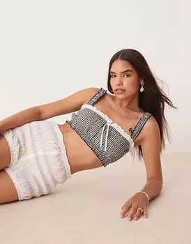 Топ-бралетт с оборками ASOS DESIGN в клетку